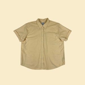 90s size 18 yellow blouse by Cabin Creek, vintage 1990s button down womens shirt